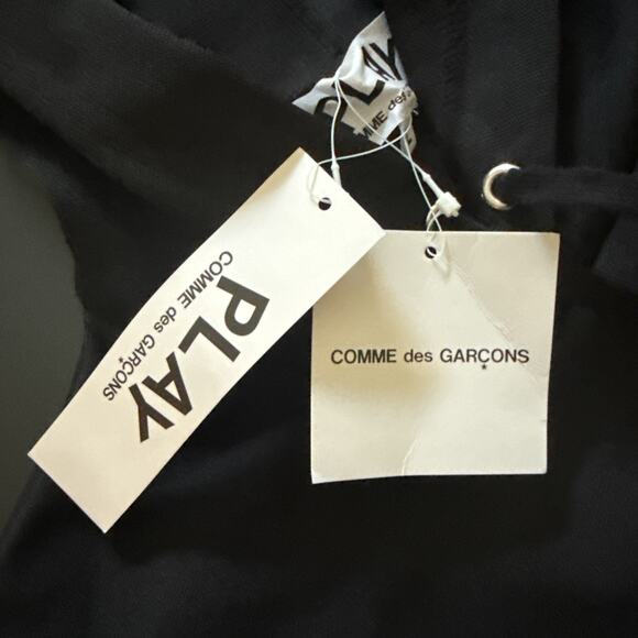 $270 PLAY Comme des Garcons Black Pullover Heart Hoodie AZ-T174-051 Mens Large - Picture 10 of 11